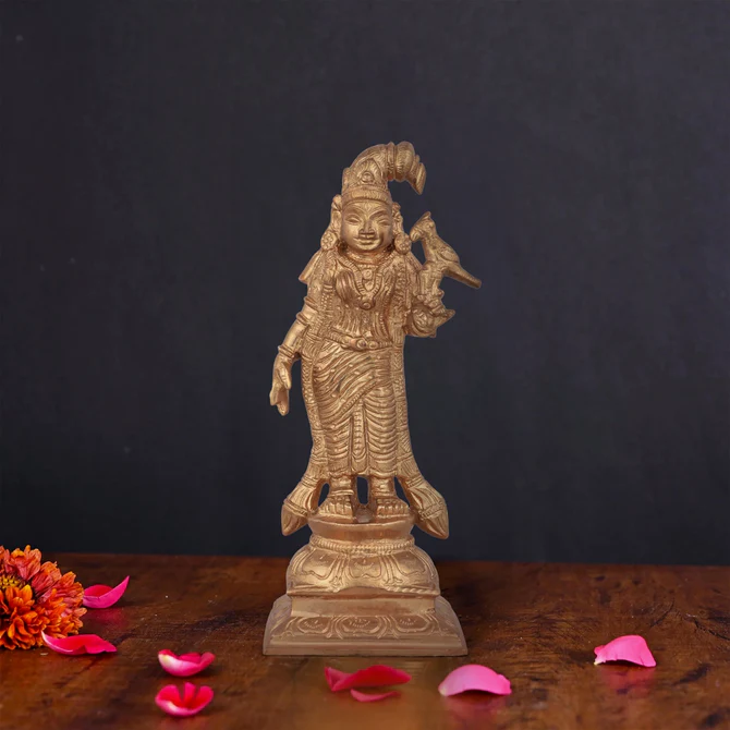 Andal Idol - 6 x 2 Inches Panchaloha Statue
